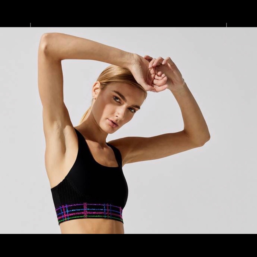 Terez Metallic Plaid Bralette Size Small NWT